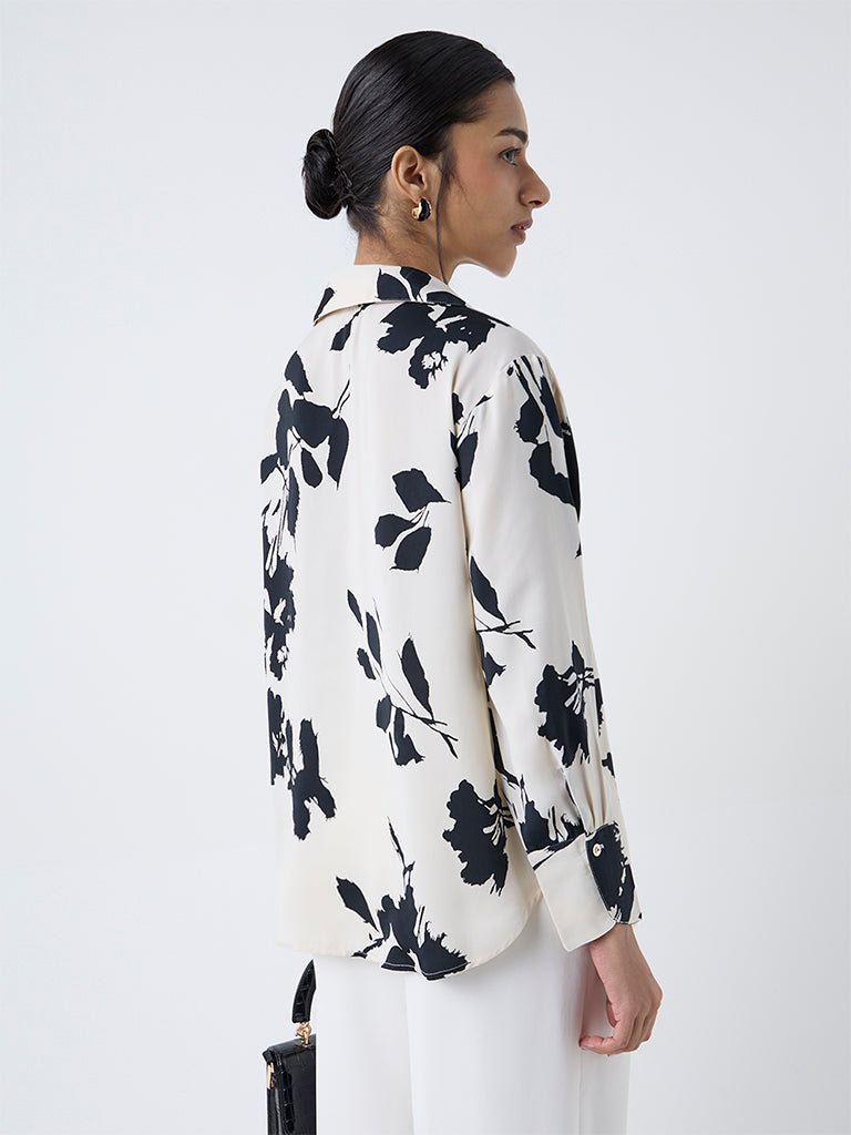 Wardrobe Off-White Botanical Printed Shirt