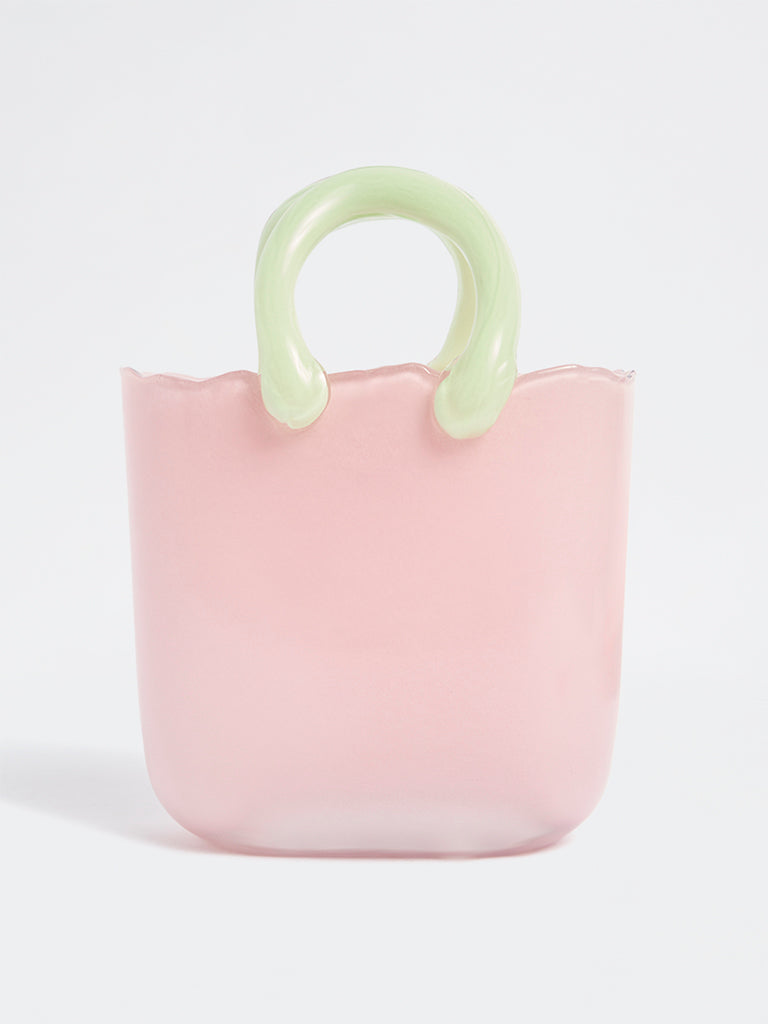 Westside Home Pink Glass Bucket Vase