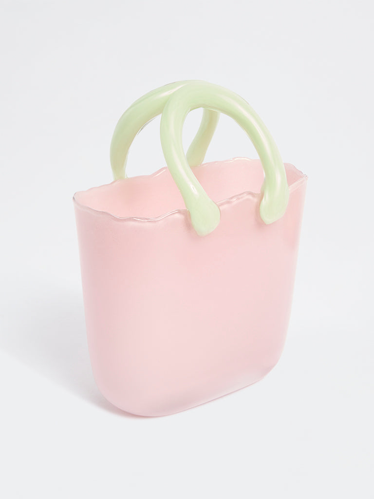 Westside Home Pink Glass Bucket Vase