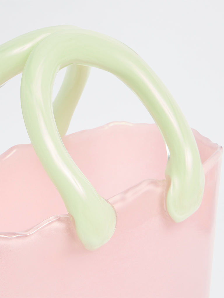 Westside Home Pink Glass Bucket Vase