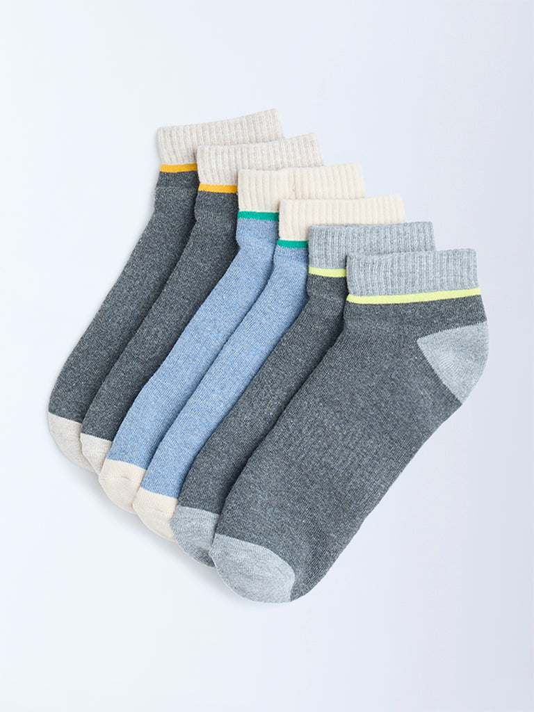 WES Lounge Multicolour Cotton-Blend Socks - Pack of 3