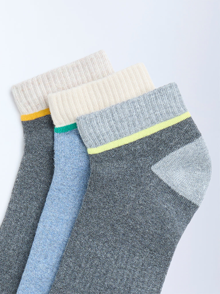 WES Lounge Multicolour Cotton-Blend Socks - Pack of 3