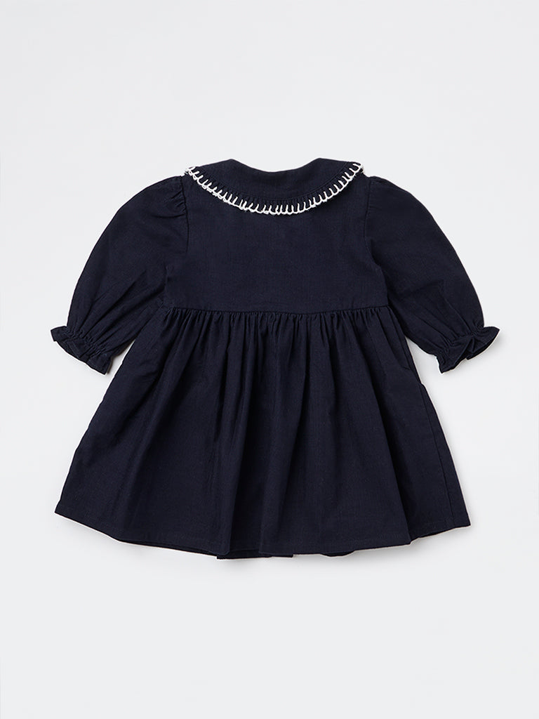 Buy HOP Baby Girls Navy Corduroy A-Line Cotton Dress from Westside