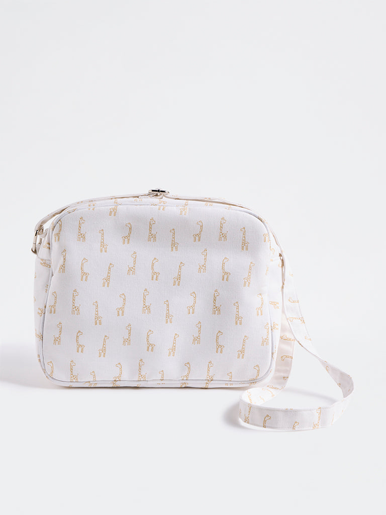 HOP Baby Beige Animal Pattern Changing Bag