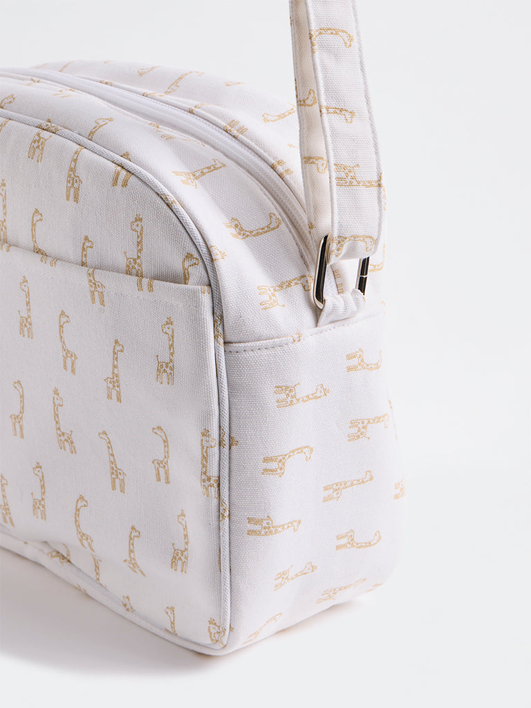 HOP Baby Beige Animal Pattern Changing Bag