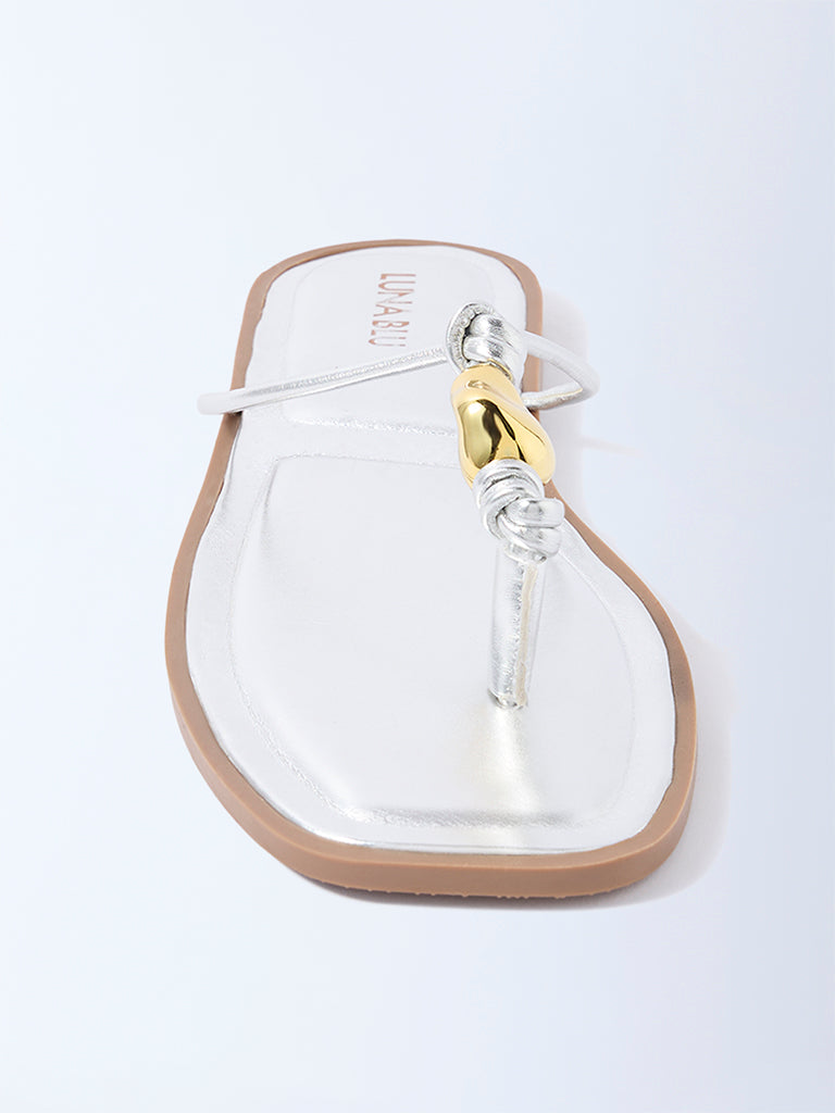LUNA BLU Silver Thong-Strap Sandals - Exclusive
