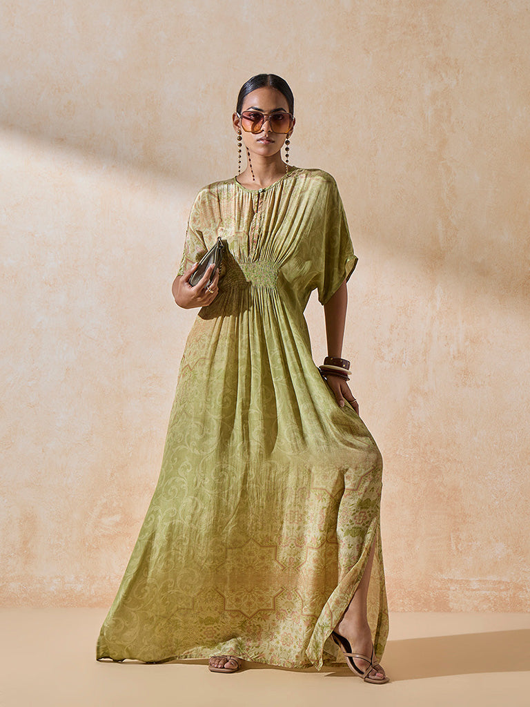 Printed Green Kaftan