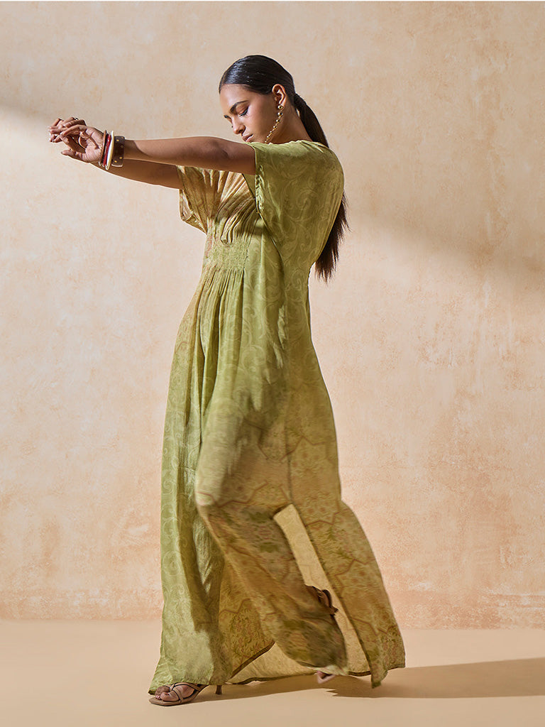 Printed Green Kaftan
