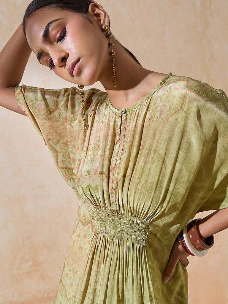 Printed Green Kaftan
