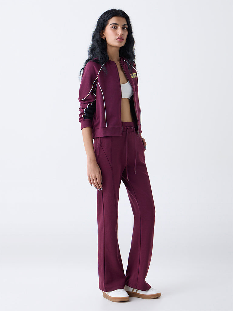 Studiofit Plum Solid Jacket