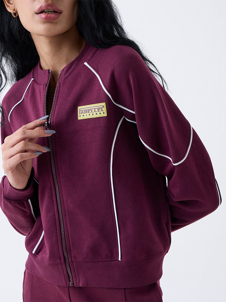 Studiofit Plum Solid Jacket