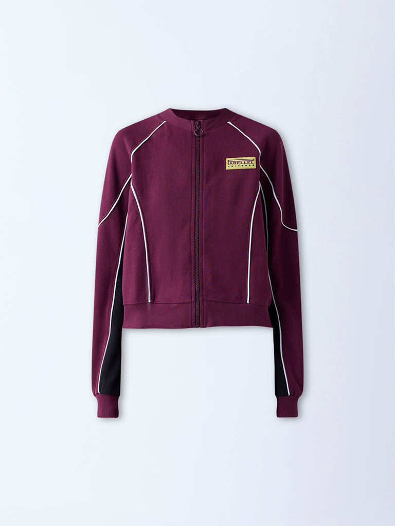 Studiofit Plum Solid Jacket