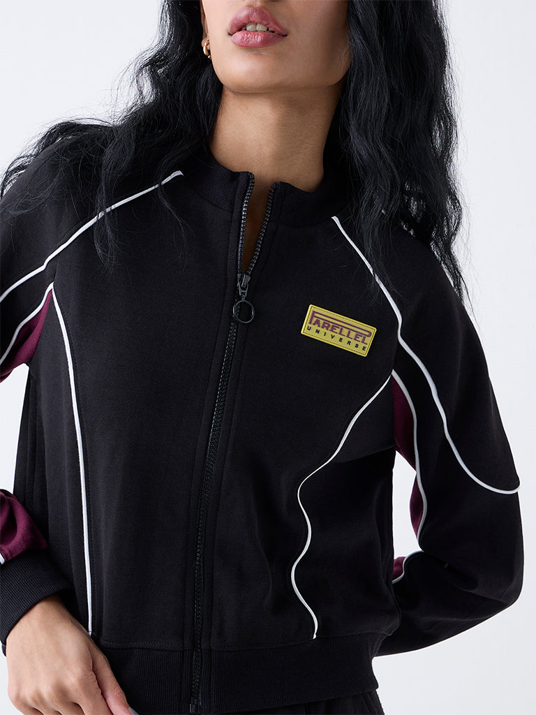 Studiofit Black Colour-Blocked Jacket