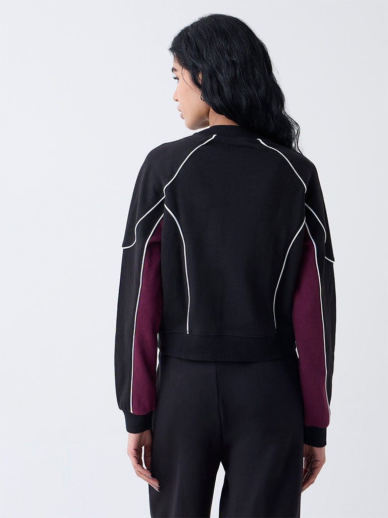 Studiofit Black Colour-Blocked Jacket