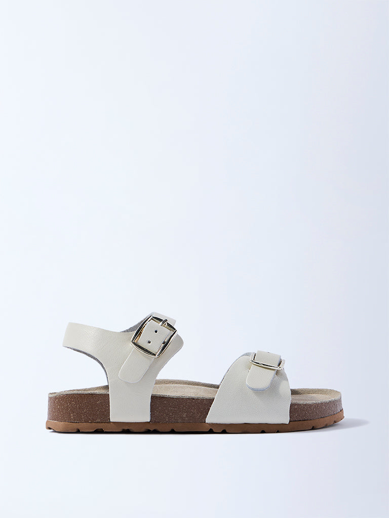 Yellow Ivory Buckle-Detailed Sandals