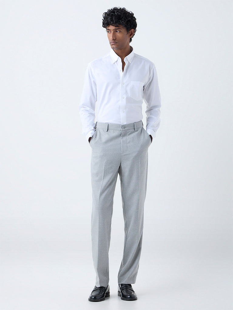 WES Formals White Relaxed-Fit Cotton Shirt