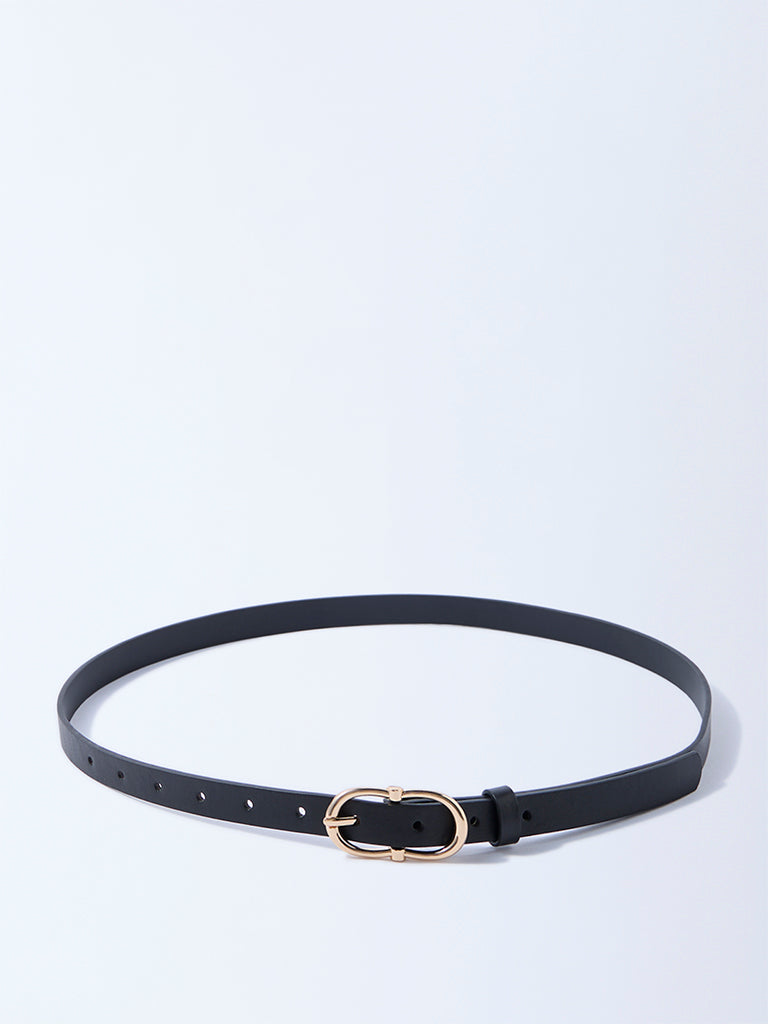 Westside Accessories Black Oval Buckle Belt