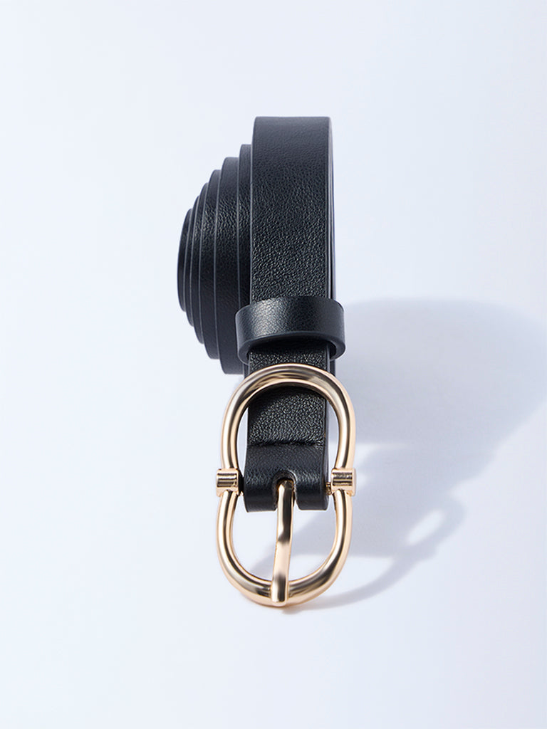Westside Accessories Black Oval Buckle Belt