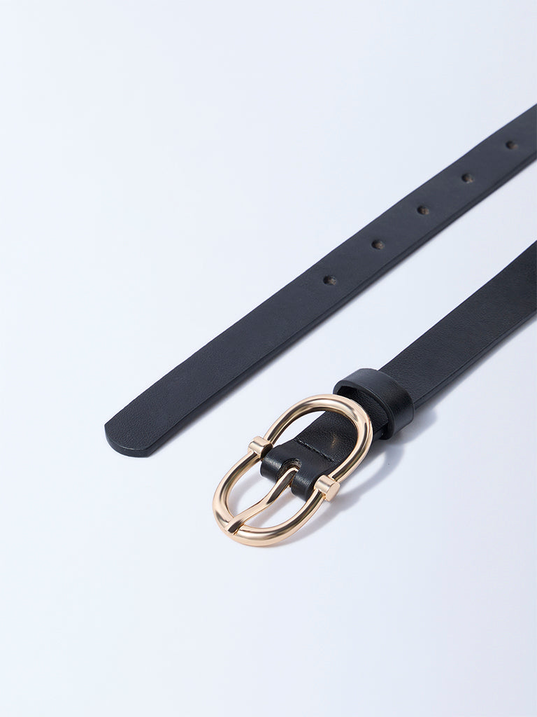 Westside Accessories Black Oval Buckle Belt