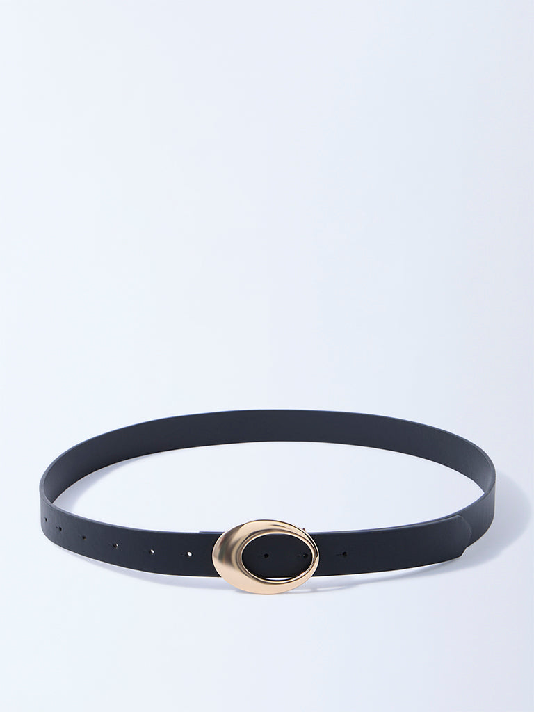 Westside Accessories Black Round Buckle Belt