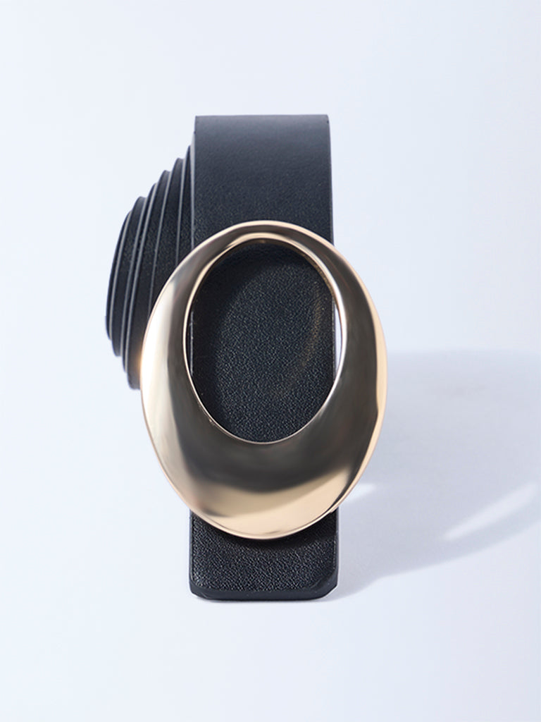 Westside Accessories Black Round Buckle Belt