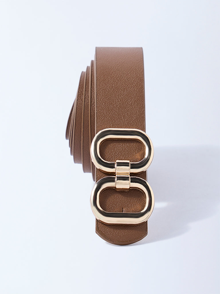 Westside Accessories Brown Dual Buckle Belt