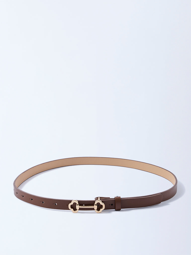 Westside Accessories Brown Clip Buckle Belt