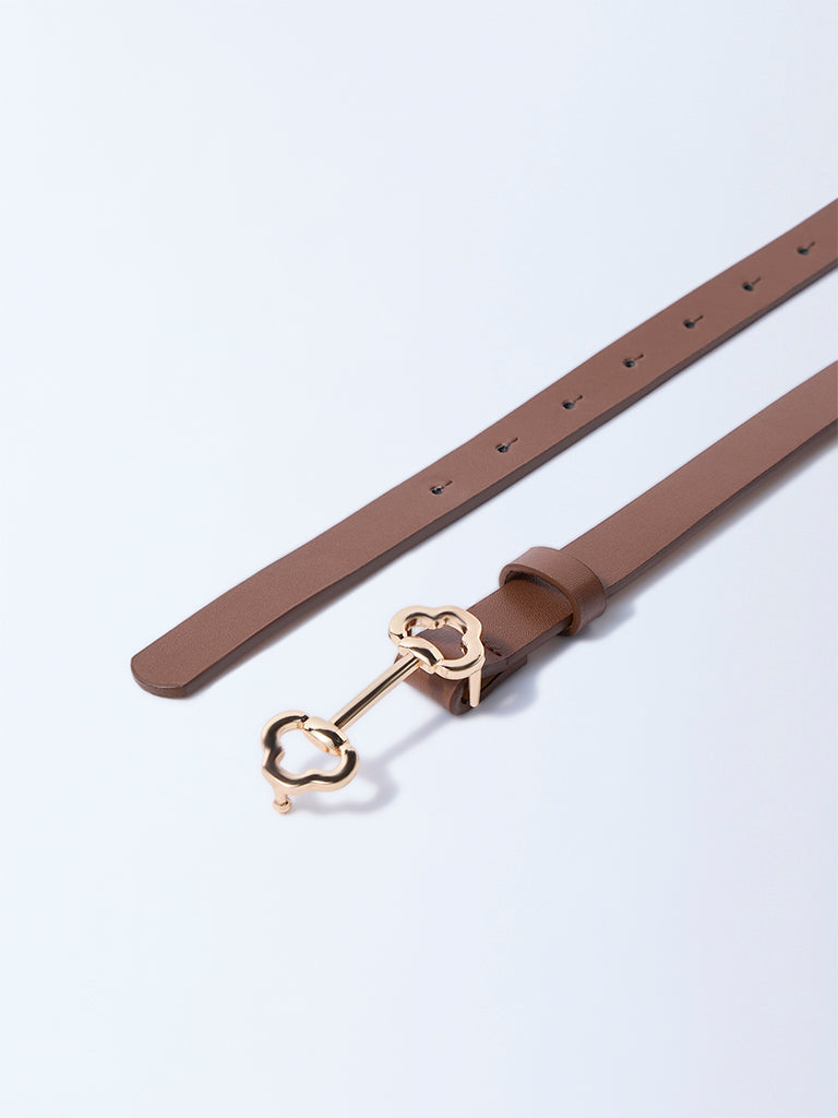 Westside Accessories Brown Clip Buckle Belt