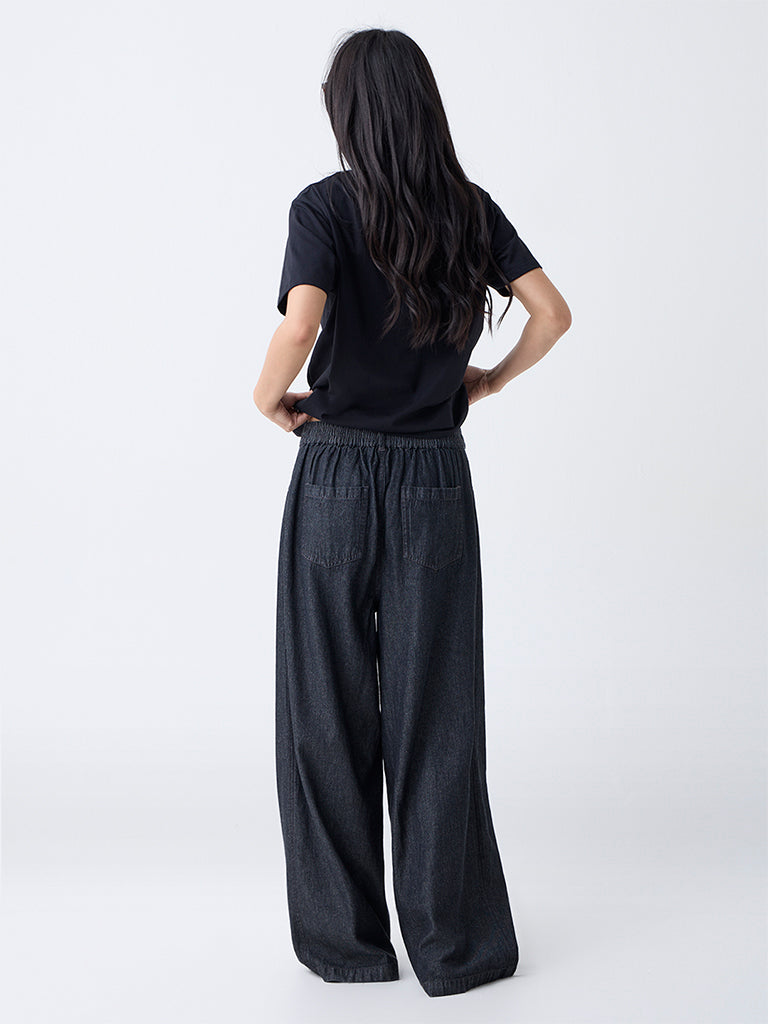 LOV Dark Grey High-Rise Denim Trousers