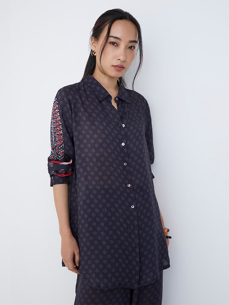 Utsa Black Printed Tunic