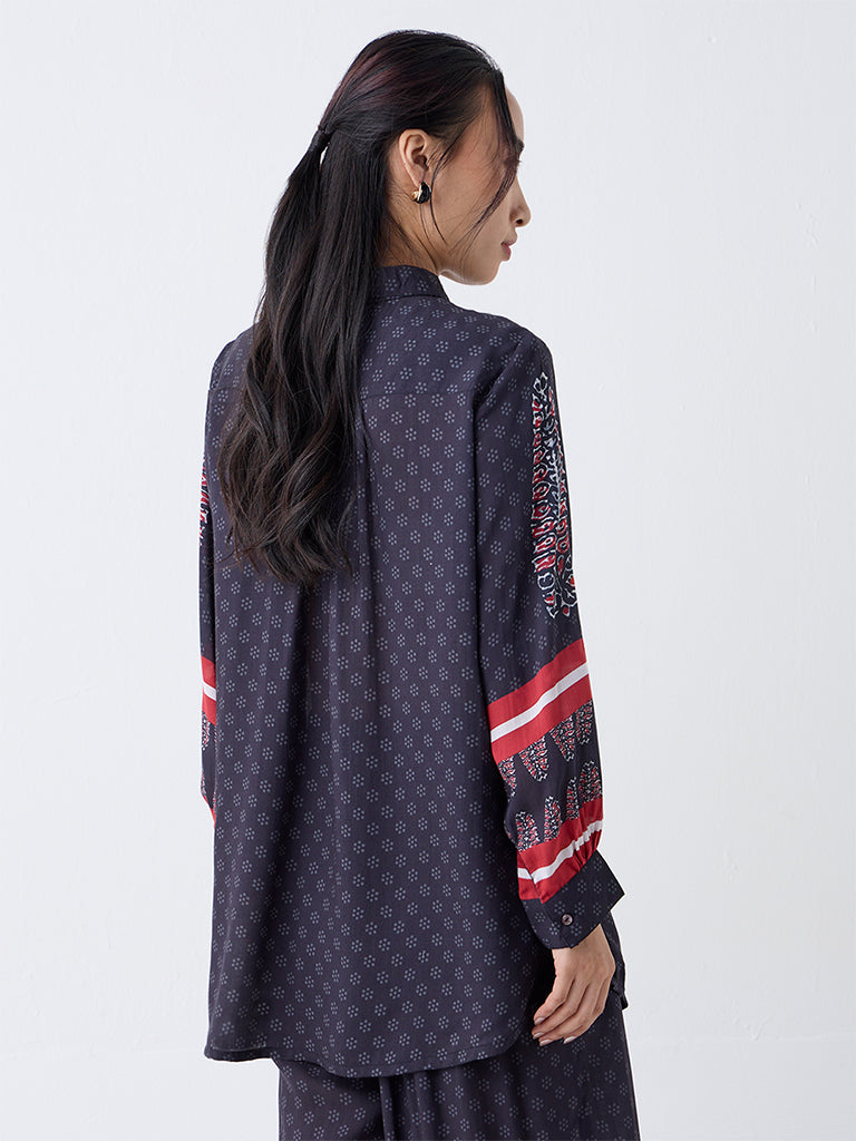 Utsa Black Printed Tunic