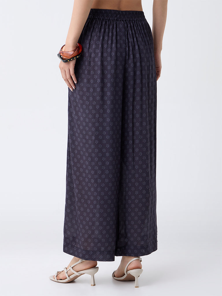 Utsa Black Printed Pants