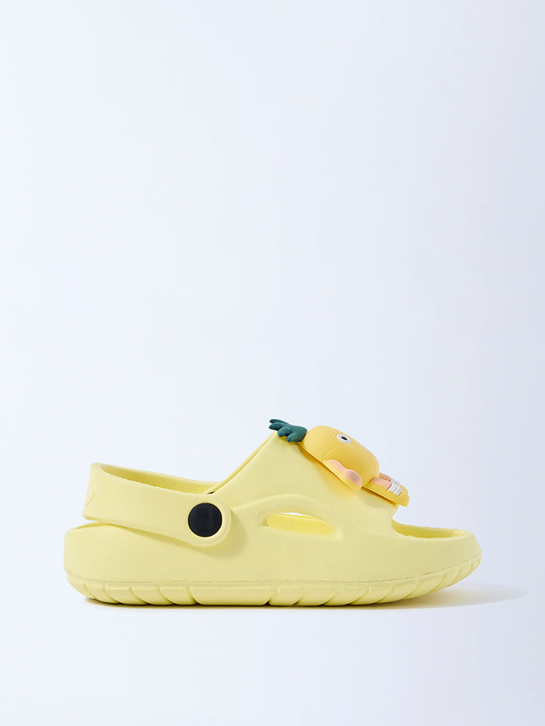 Yellow Applique Detailed Clogs