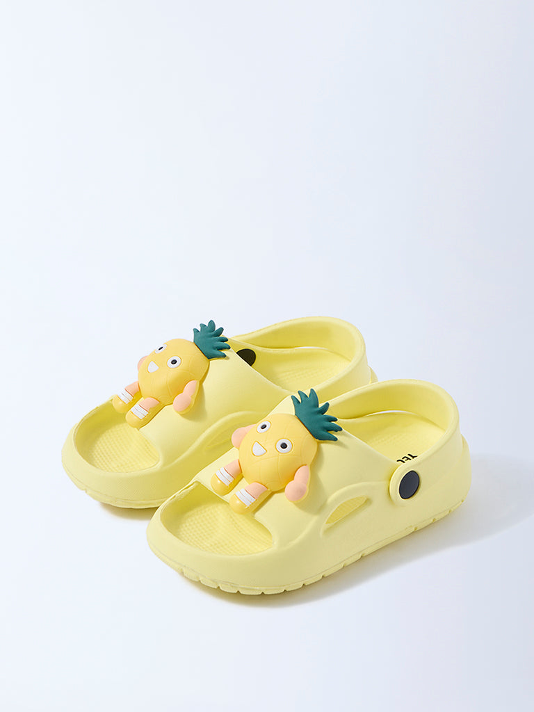 Yellow Applique Detailed Clogs