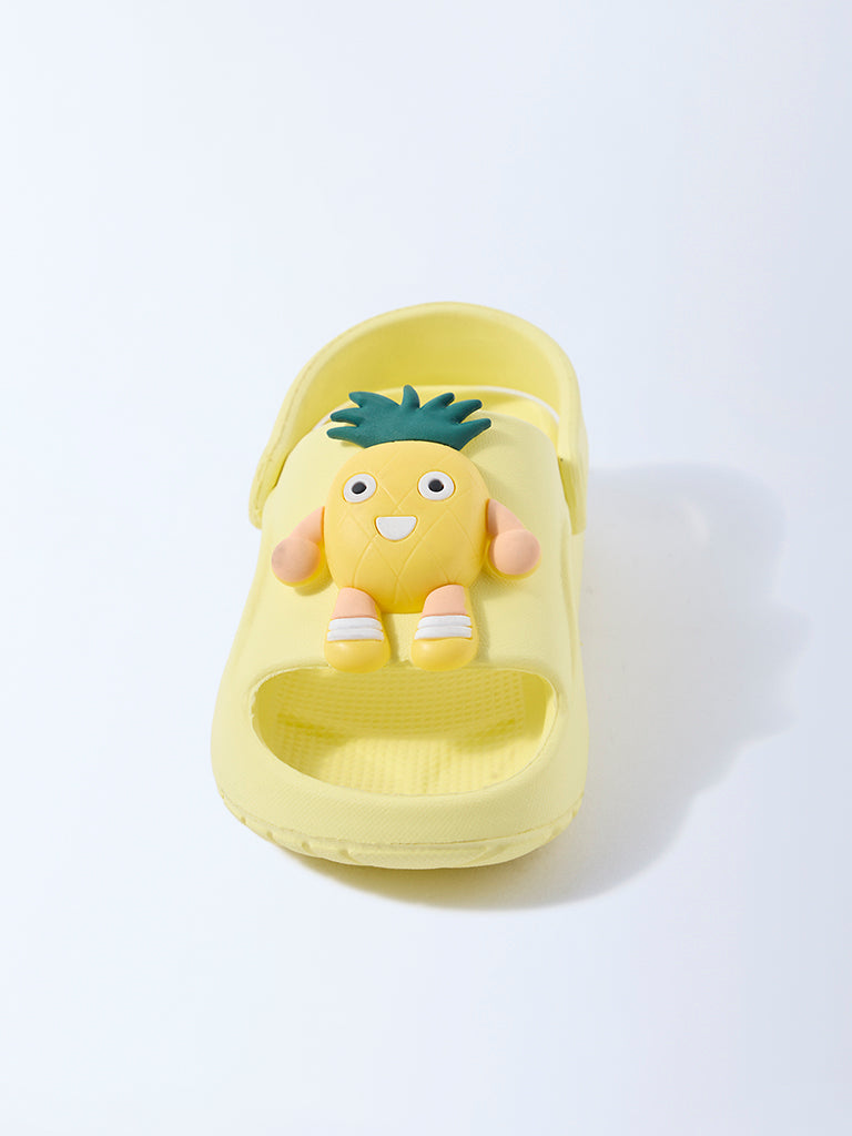 Yellow Applique Detailed Clogs