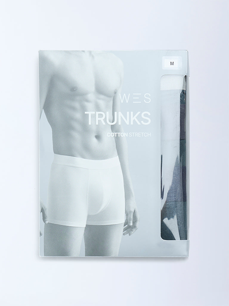 WES Lounge Black Cotton Trunks - Pack of 3