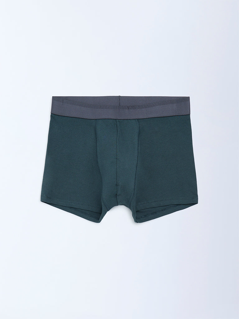 WES Lounge Black Cotton Trunks - Pack of 3