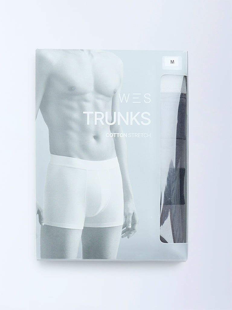 WES Lounge Dark Grey Cotton Trunks - Pack of 3