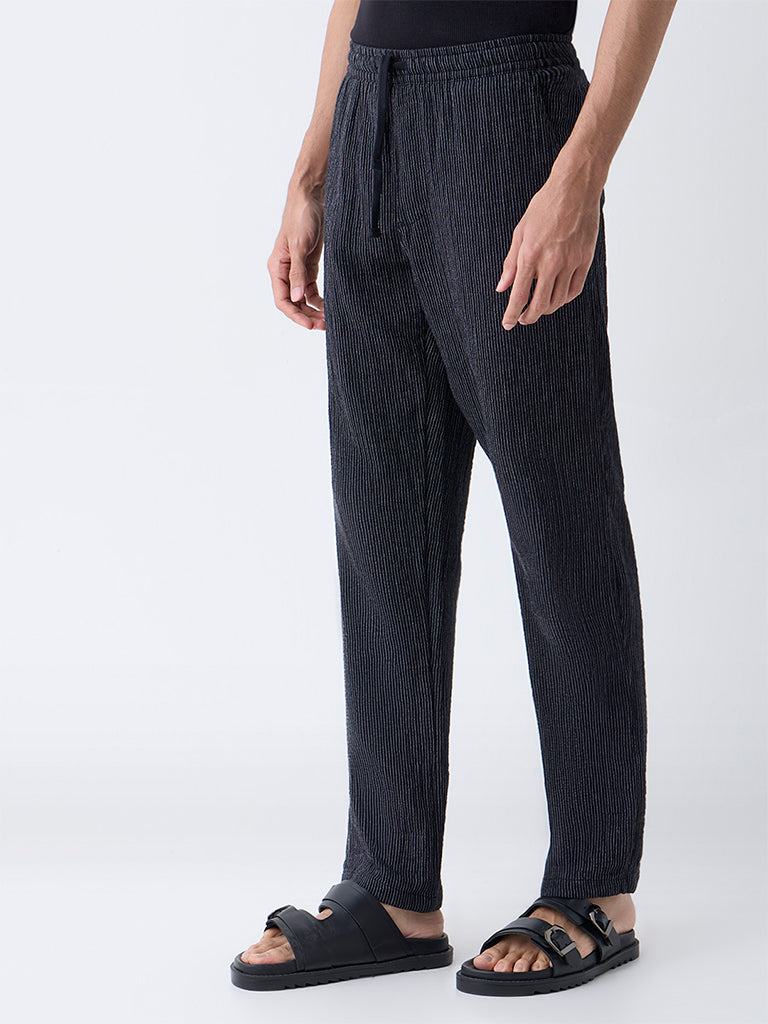 ETA Black Relaxed-Fit Mid-Rise Cotton Pants