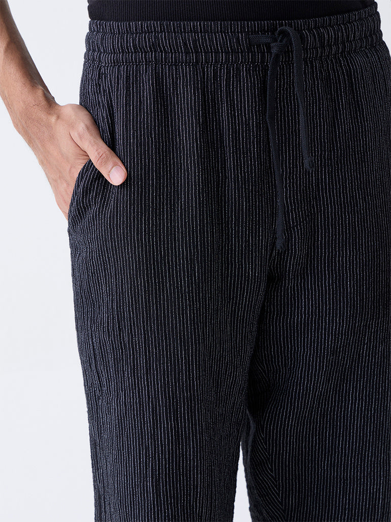 ETA Black Relaxed-Fit Mid-Rise Cotton Pants