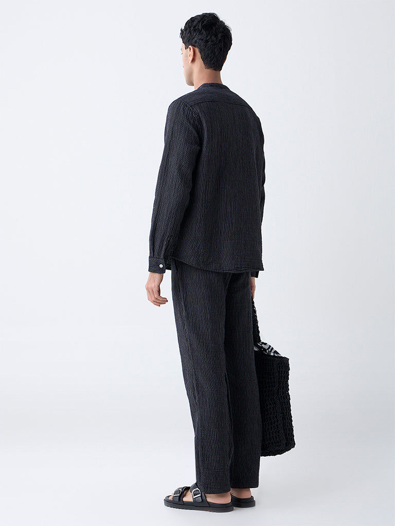 ETA Black Relaxed-Fit Mid-Rise Cotton Pants