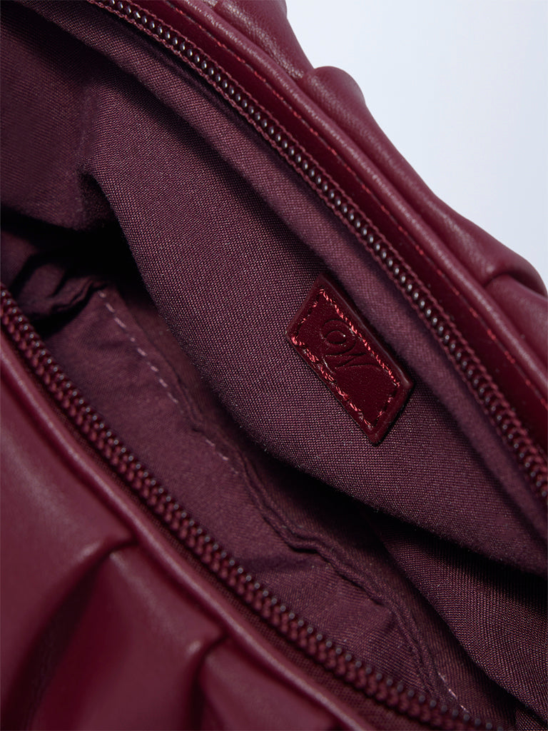 Westside Burgundy Pleated Sling Bag