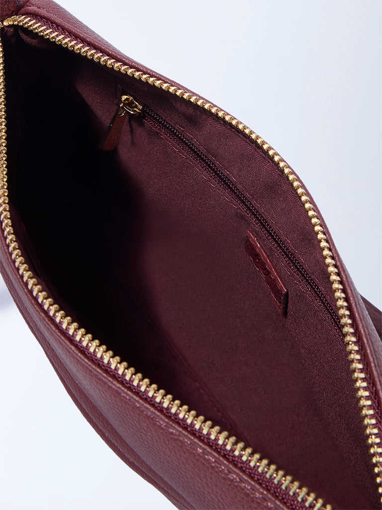 Westside Burgundy Textured Sling Bag