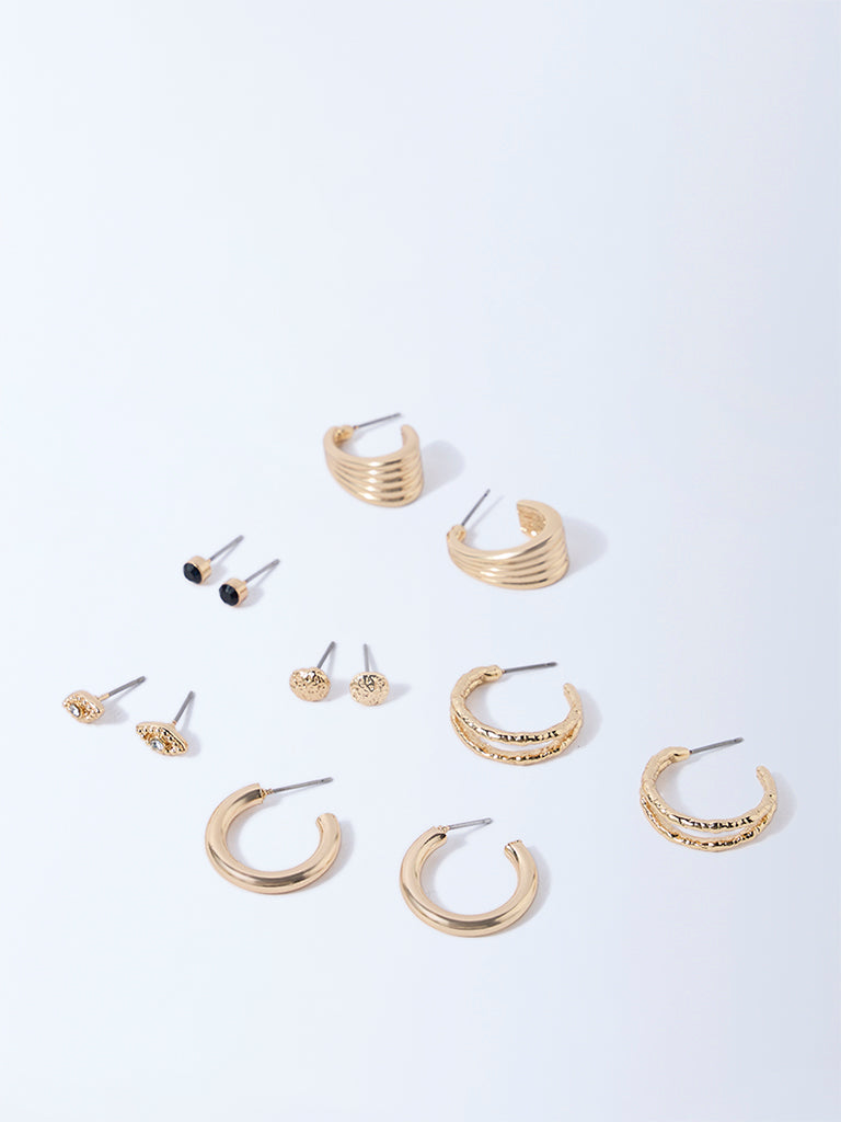 Westside Accessories Gold Assorted Earrings - Pack of 6
