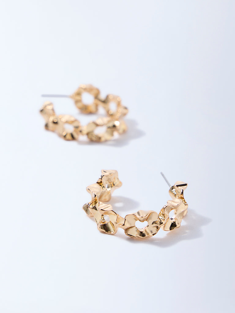 Westside Accessories Gold Sculpted Hoop Earrings