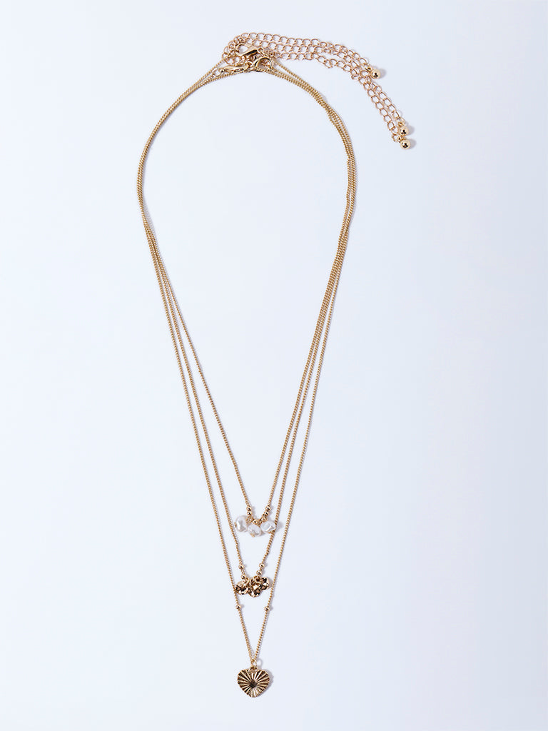 Westside Accessories Gold Assorted Dainty Necklace - Pack of 3