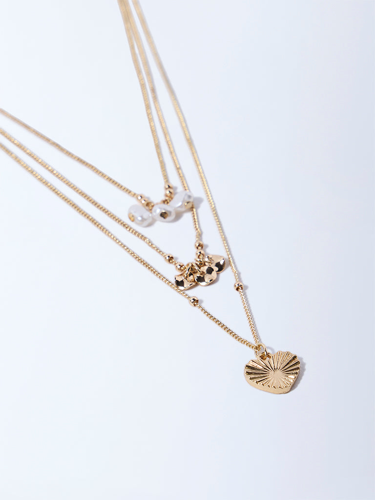 Westside Accessories Gold Assorted Dainty Necklace - Pack of 3