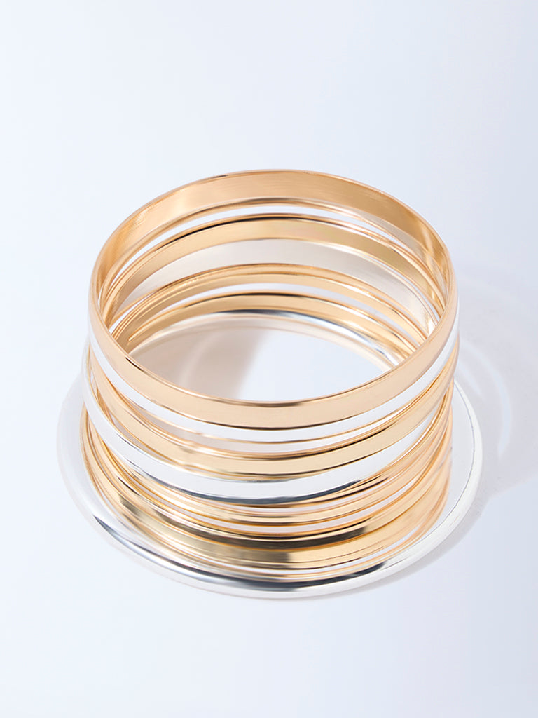 Westside Accessories Gold and Silver Bangles - Pack of 6