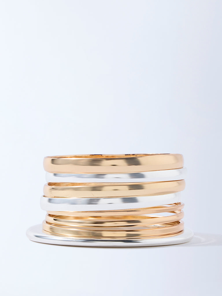 Westside Accessories Gold and Silver Bangles - Pack of 6