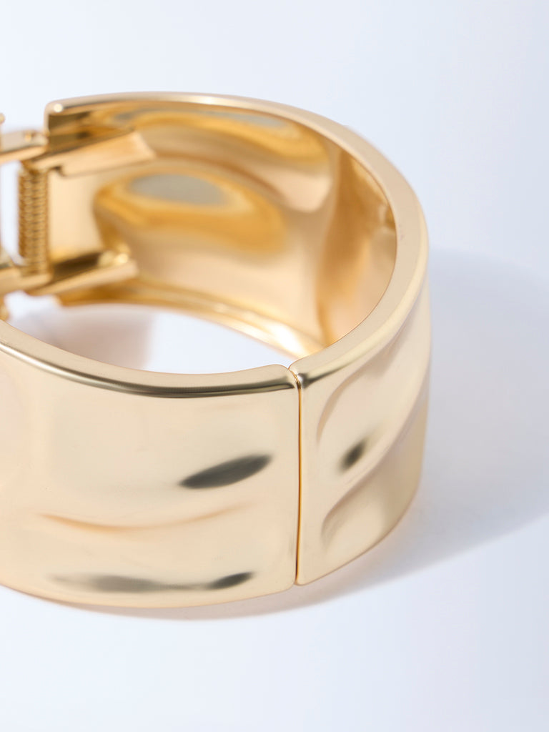 Westside Accessories Gold Molten Statement Cuff Bracelet